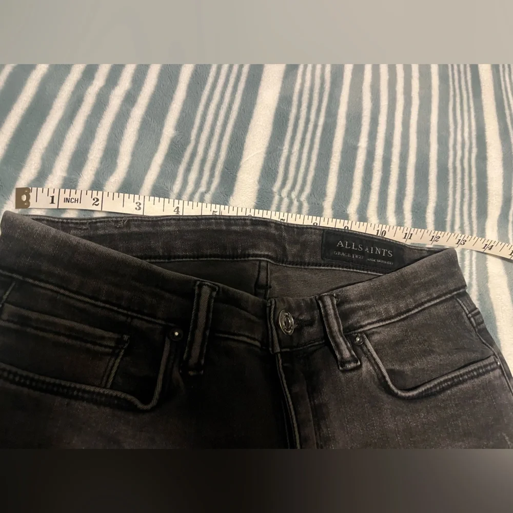 All Saints Grace Faded Black Skinny Jeans Size 27